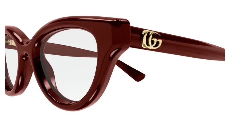 Gucci Donna GG1832O 003 Montature da vista Iniettato Bordeaux Trasparente Cat Eye miniatura 2