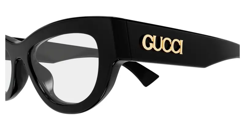 Gucci Donna GG1836O 001 Montature da vista Acetato Nero Trasparente Cat Eye miniatura 2