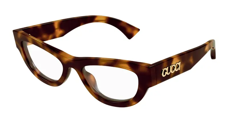 Gucci Donna GG1836O 002 Montature da vista Acetato Havana Trasparente Cat Eye