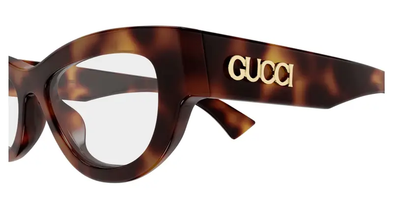Gucci Donna GG1836O 002 Montature da vista Acetato Havana Trasparente Cat Eye miniatura 2
