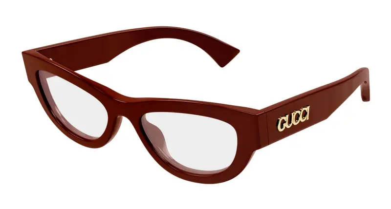 Gucci Donna GG1836O 003 Montature da vista Acetato Bordeaux Trasparente Cat Eye