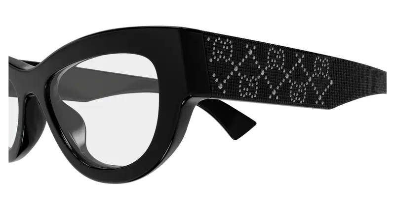 Gucci Donna GG1836O 004 Montature da vista Acetato Nero Trasparente Cat Eye miniatura 2