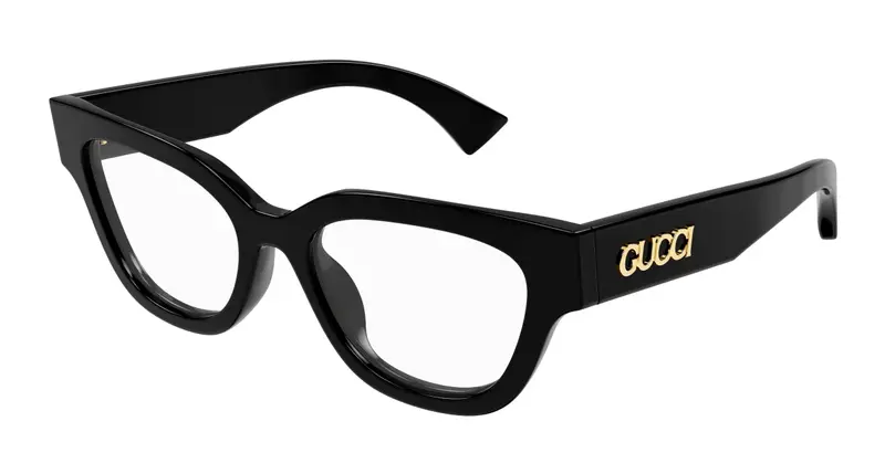 Gucci Donna GG1837O 001 Montature da vista Acetato Nero Trasparente Farfalla