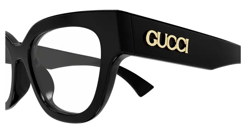 Gucci Donna GG1837O 001 Montature da vista Acetato Nero Trasparente Farfalla miniatura 2