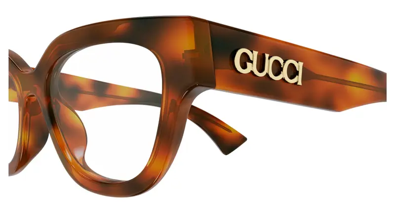 Gucci Donna GG1837O 002 Montature da vista Acetato Havana Trasparente Farfalla miniatura 2