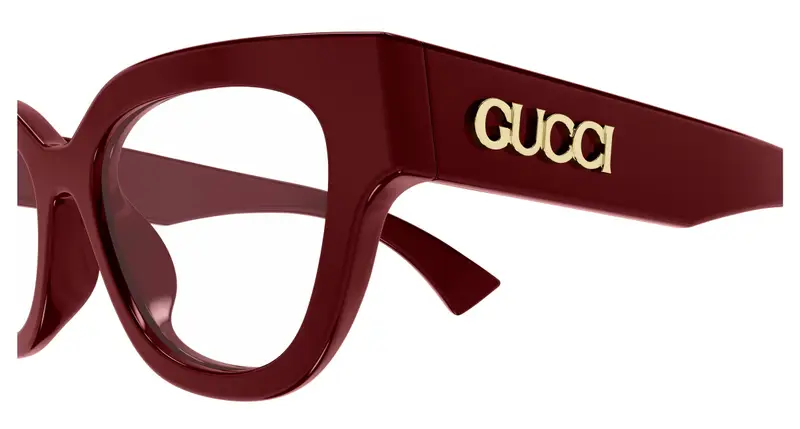Gucci Donna GG1837O 003 Montature da vista Acetato Bordeaux Trasparente Farfalla miniatura 2
