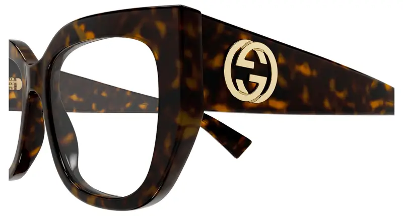 Gucci Donna GG1846O 002 Montature da vista Acetato Havana Trasparente Farfalla miniatura 2