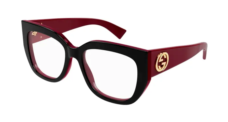 Donna GG1846O 003 Montature da vista Acetato Nero Trasparente Farfalla