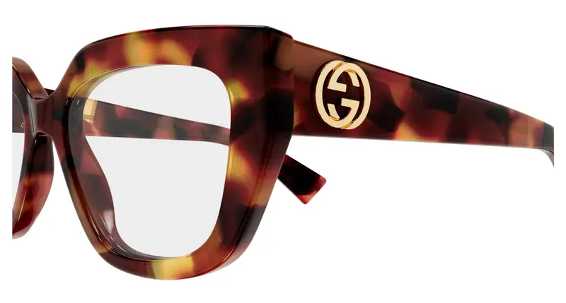 Gucci Donna GG1847O 002 Montature da vista Acetato Havana Trasparente Cat Eye miniatura 2