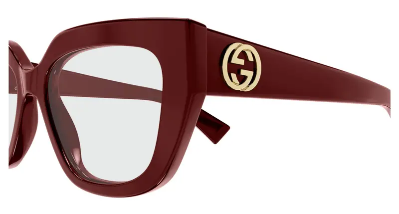 Gucci Donna GG1847O 003 Montature da vista Acetato Bordeaux Trasparente Cat Eye miniatura 2