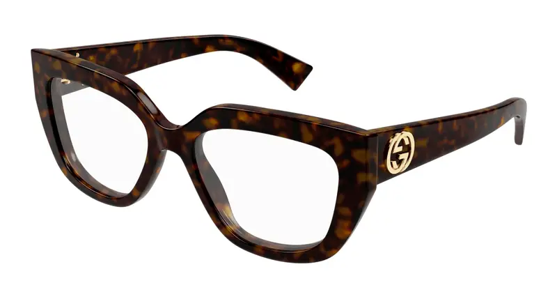 Gucci Donna GG1847O 004 Montature da vista Acetato Havana Trasparente Cat Eye