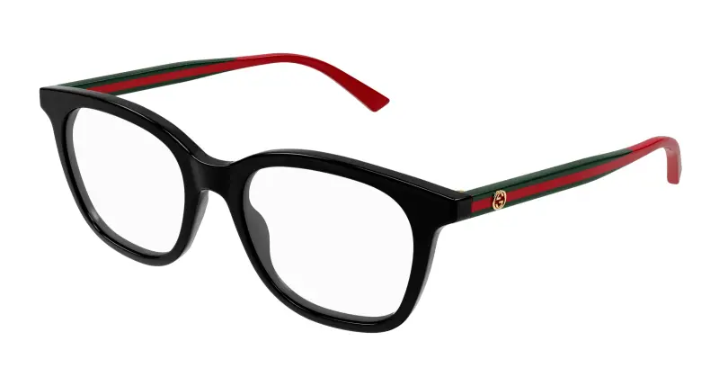 Donna GG1864O 001 Montature da vista Acetato Nero Trasparente Squadrata