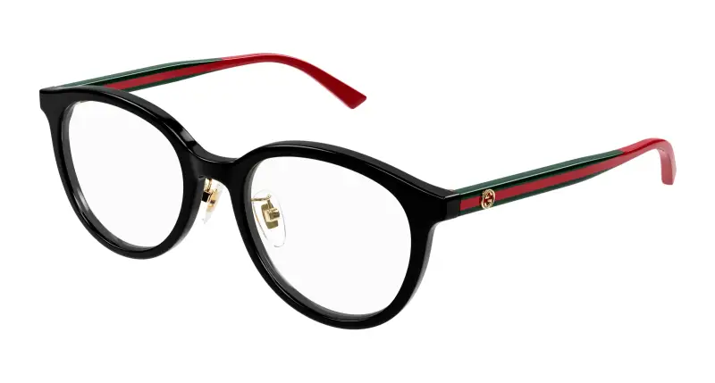 Donna GG1867OK 001 Montature da vista Acetato Nero Trasparente Rotonda