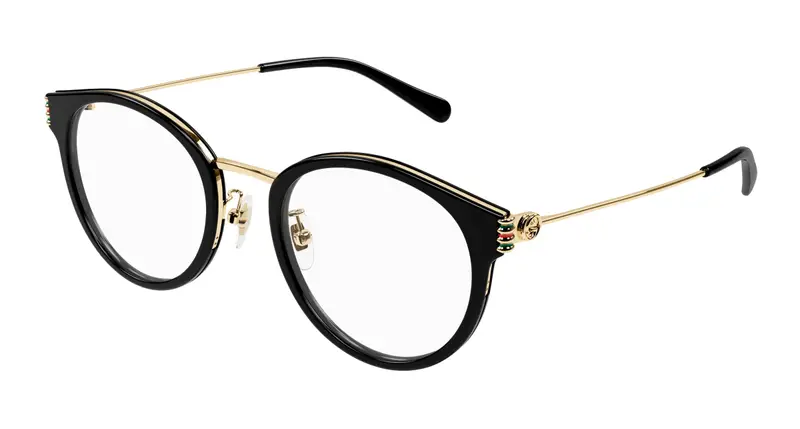 Gucci Donna GG1885OA 001 Montature da vista Acetato Nero Trasparente Rotonda