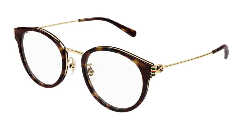Donna GG1885OA 002 Montature da vista Acetato Havana Trasparente Rotonda