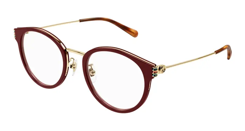 Donna GG1885OA 003 Montature da vista Acetato Bordeaux Trasparente Rotonda