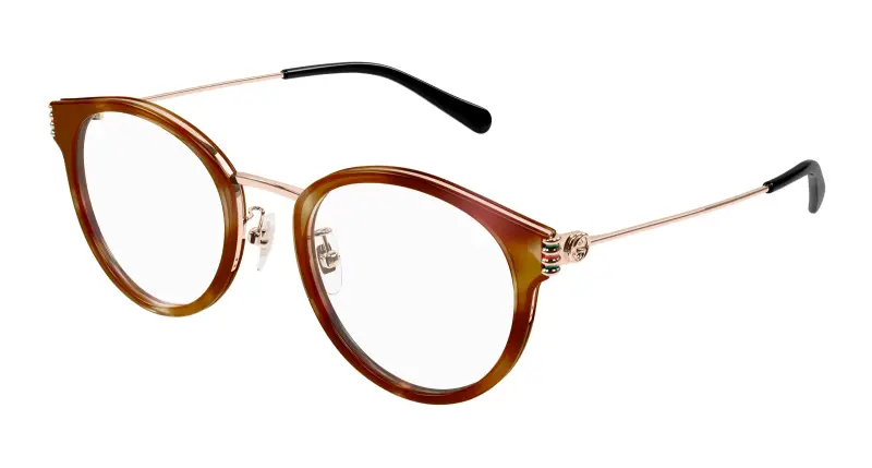 Donna GG1885OA 004 Montature da vista Acetato Havana Trasparente Rotonda