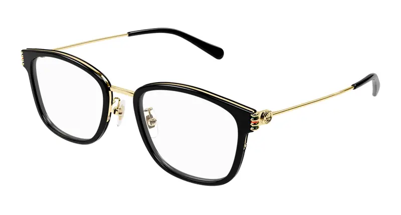 Gucci Donna GG1886OA 001 Montature da vista Acetato Nero Trasparente Rotonda