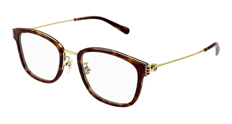 Gucci Donna GG1886OA 002 Montature da vista Acetato Havana Trasparente Rotonda