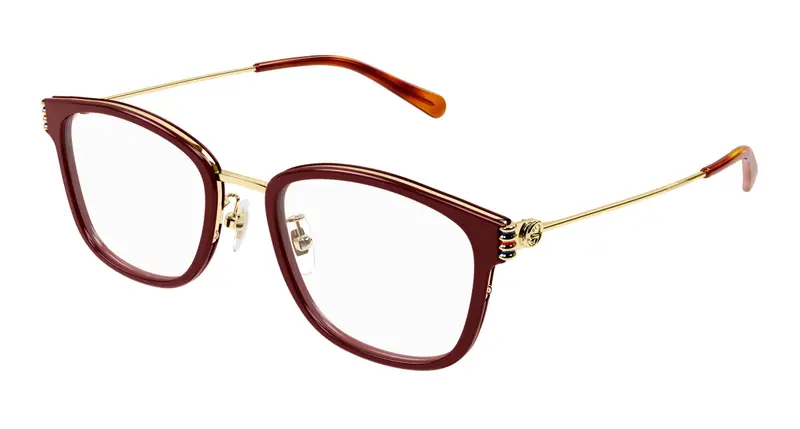 Gucci Donna GG1886OA 003 Montature da vista Acetato Bordeaux Trasparente Rotonda