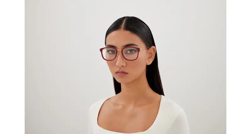 Gucci Donna GG1886OA 003 Montature da vista Acetato Bordeaux Trasparente Rotonda miniatura 3