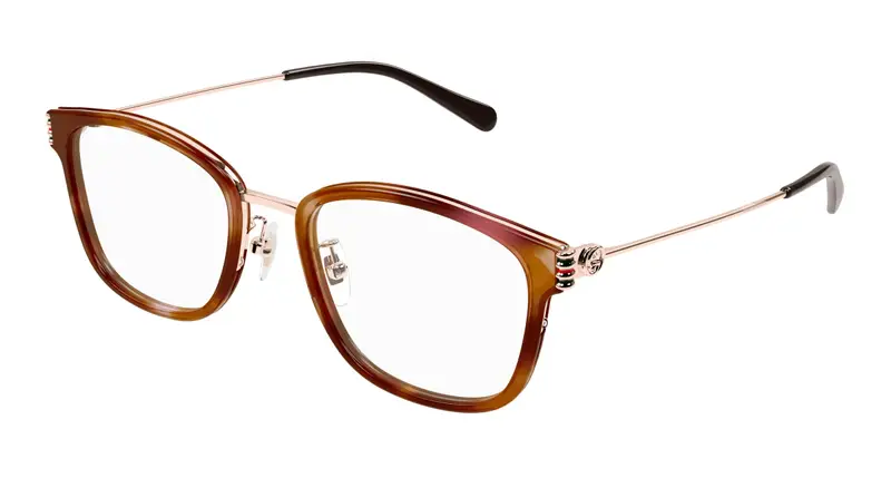 Gucci Donna GG1886OA 004 Montature da vista Acetato Havana Trasparente Rotonda