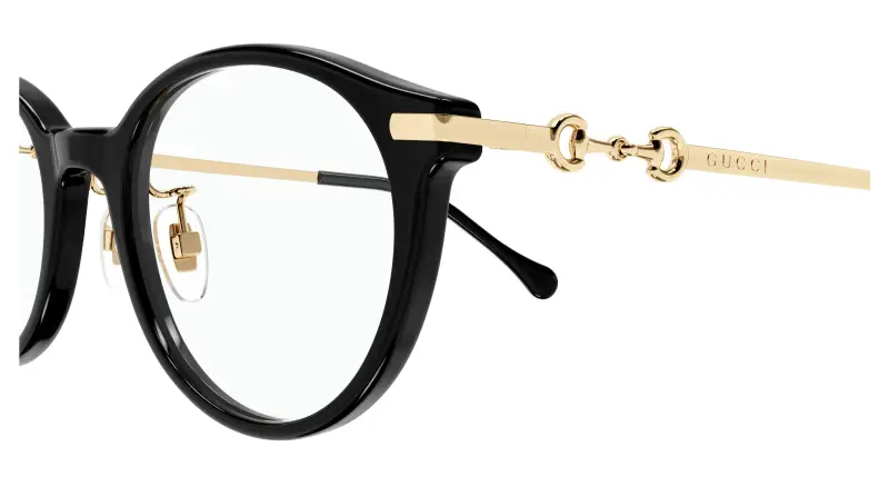 Donna GG1904OJ 001 Montature da vista Acetato Nero Trasparente Rotonda miniatura 3