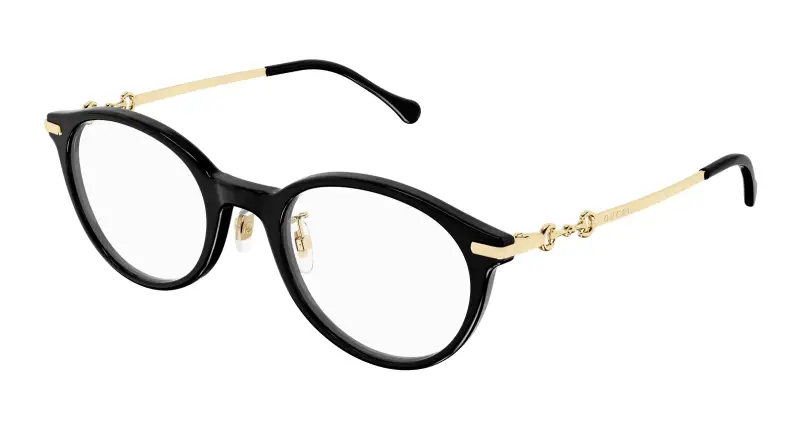 Donna GG1904OJ 001 Montature da vista Acetato Nero Trasparente Rotonda