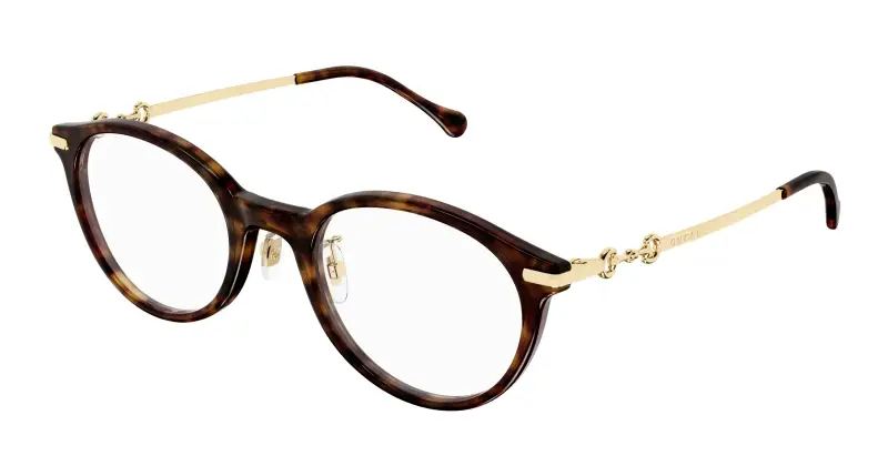 Donna GG1904OJ 002 Montature da vista Acetato Havana Trasparente Rotonda