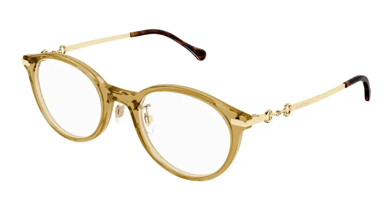 Donna GG1904OJ 003 Montature da vista Acetato Giallo Trasparente Rotonda