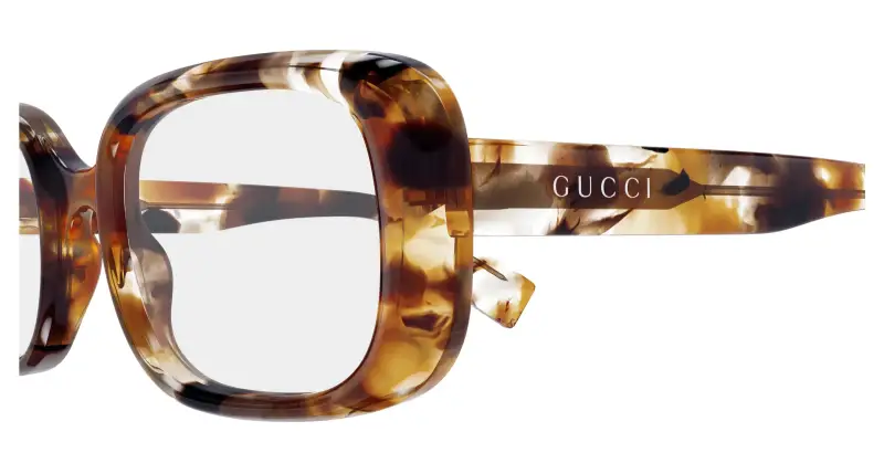 Donna GG1908O 001 Montature da vista Acetato Marrone Trasparente Squadrata miniatura 3