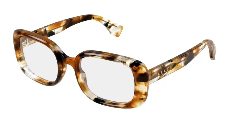 Donna GG1908O 001 Montature da vista Acetato Marrone Trasparente Squadrata