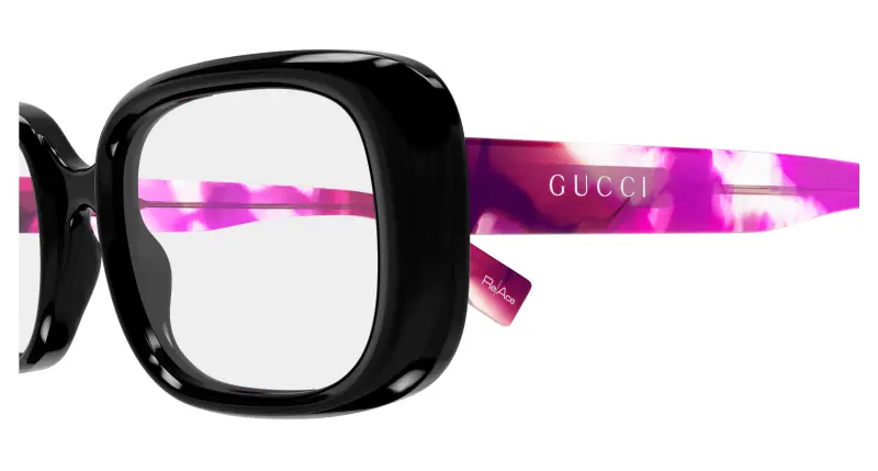 Donna GG1908O 002 Montature da vista Acetato Nero Trasparente Squadrata miniatura 3