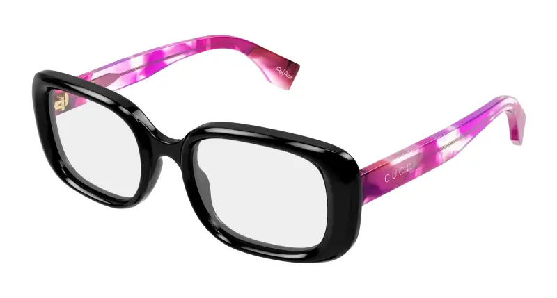 Donna GG1908O 002 Montature da vista Acetato Nero Trasparente Squadrata