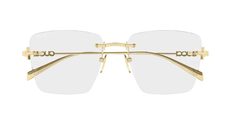 Donna GG1938O 001 Montature da vista Metallo Oro Trasparente Squadrata miniatura 2