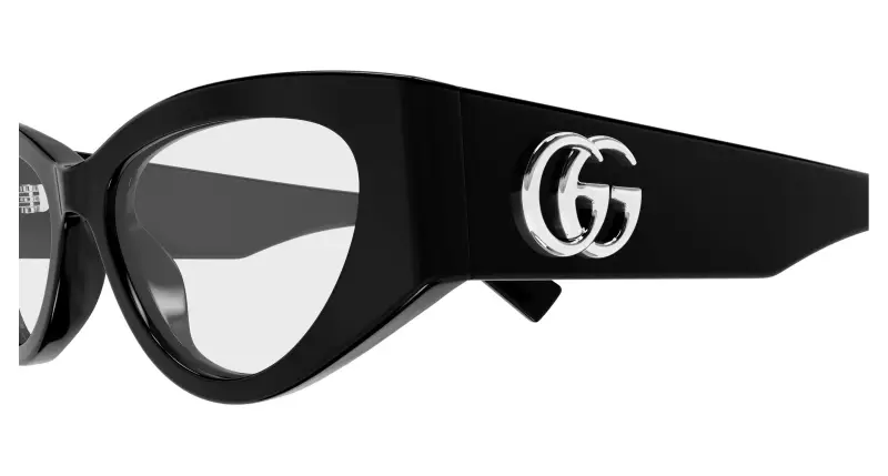 Donna GG1953O 001 Montature da vista Acetato Nero Trasparente Cat Eye miniatura 3