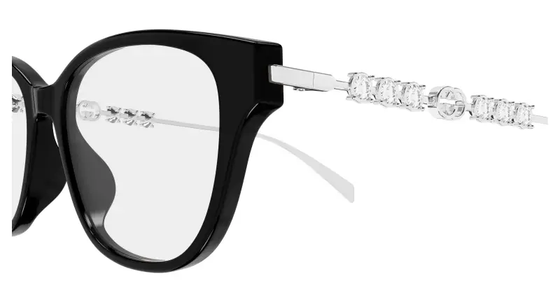 Donna GG1972OA 002 Montature da vista Acetato Nero Trasparente Rotonda miniatura 3