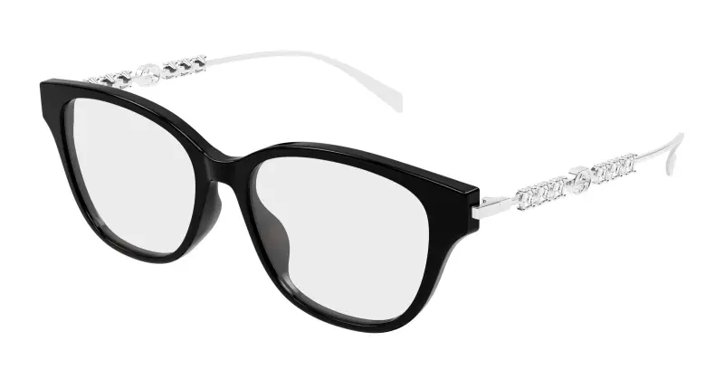Donna GG1972OA 002 Montature da vista Acetato Nero Trasparente Rotonda