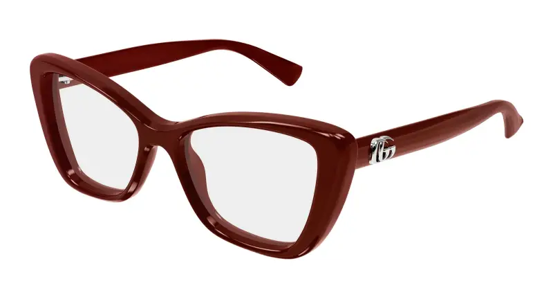 Donna GG1977O 004 Montature da vista Iniettato Bordeaux Trasparente Cat Eye