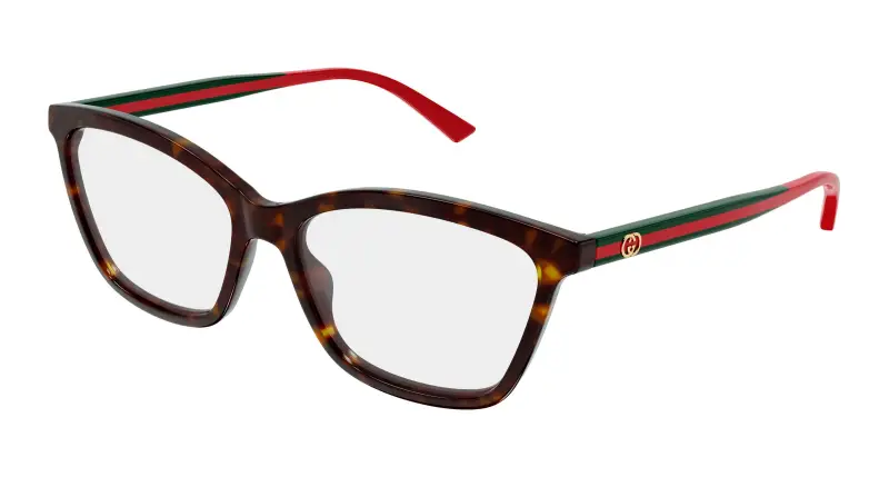 Donna GG1989O 002 Montature da vista Acetato Havana Trasparente Cat Eye