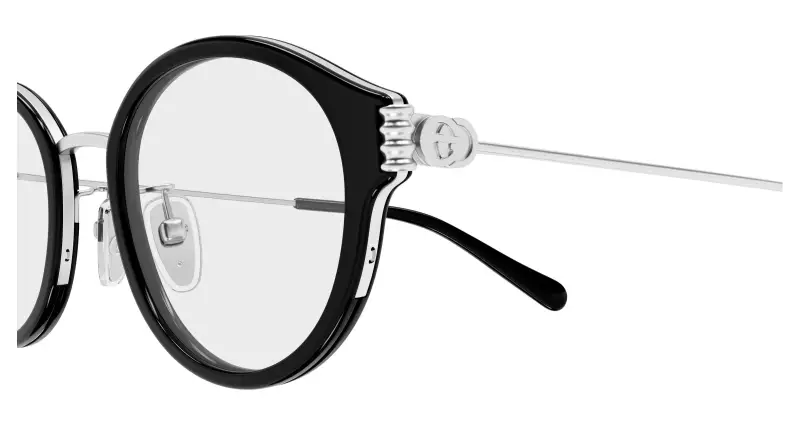 Donna GG1999OJ 001 Montature da vista Acetato Nero Trasparente Rotonda miniatura 3