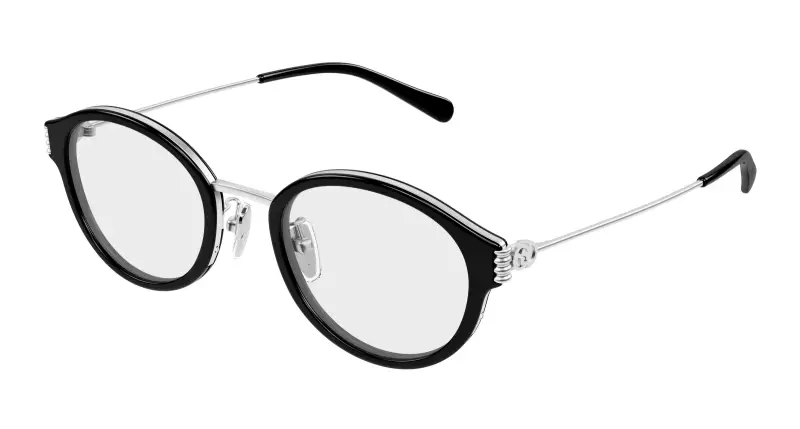 Donna GG1999OJ 001 Montature da vista Acetato Nero Trasparente Rotonda