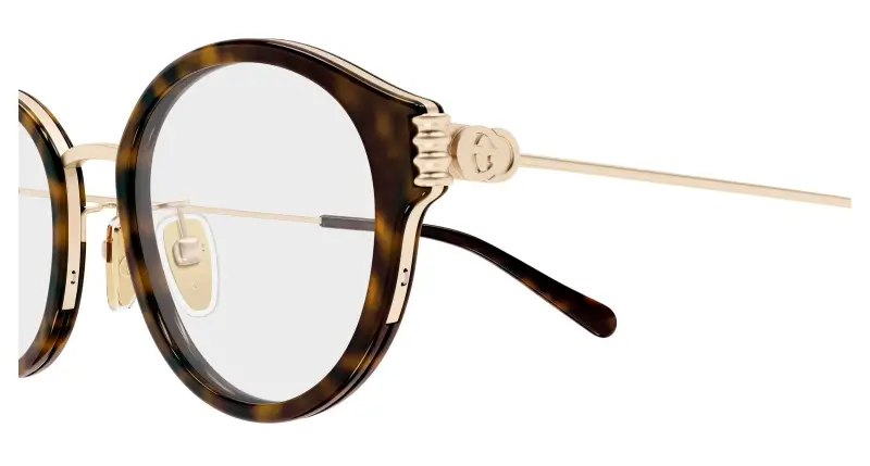 Donna GG1999OJ 002 Montature da vista Acetato Havana Trasparente Rotonda miniatura 3