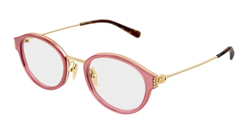 Donna GG1999OJ 003 Montature da vista Acetato Rosso Trasparente Rotonda