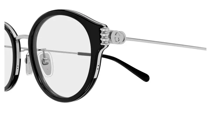 Donna GG1999OJ 004 Montature da vista Acetato Nero Trasparente Rotonda miniatura 3