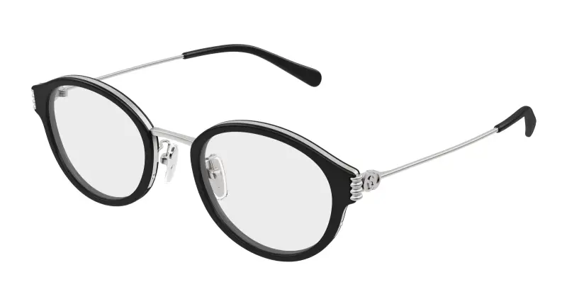 Donna GG1999OJ 004 Montature da vista Acetato Nero Trasparente Rotonda