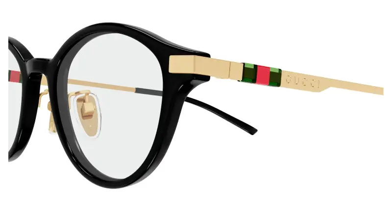 Donna GG2000OJ 001 Montature da vista Acetato Nero Trasparente Rotonda miniatura 3