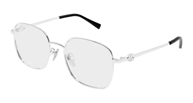 Donna GG2006OA 002 Montature da vista Metallo Argento Trasparente Rotonda