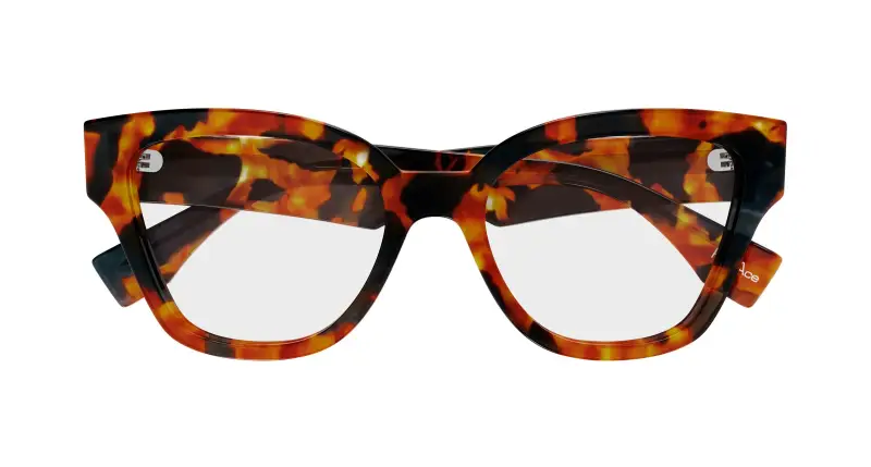 Donna GG2008O 001 Montature da vista Acetato Havana Trasparente Farfalla miniatura 2