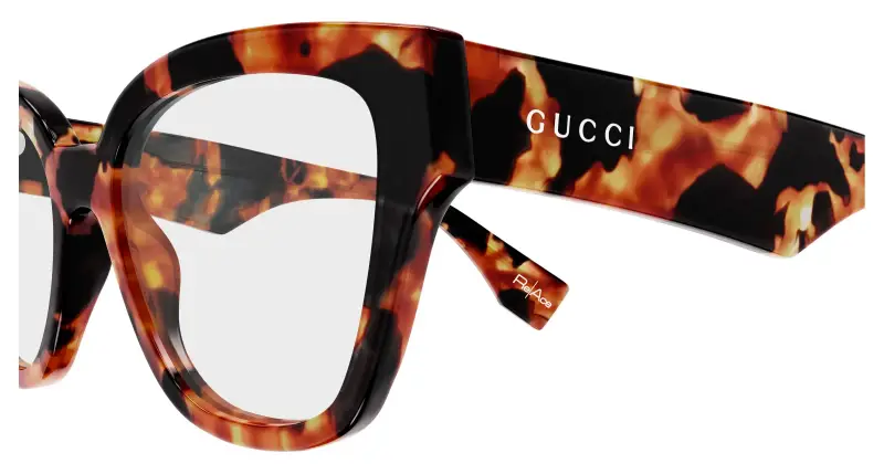 Donna GG2008O 001 Montature da vista Acetato Havana Trasparente Farfalla miniatura 3